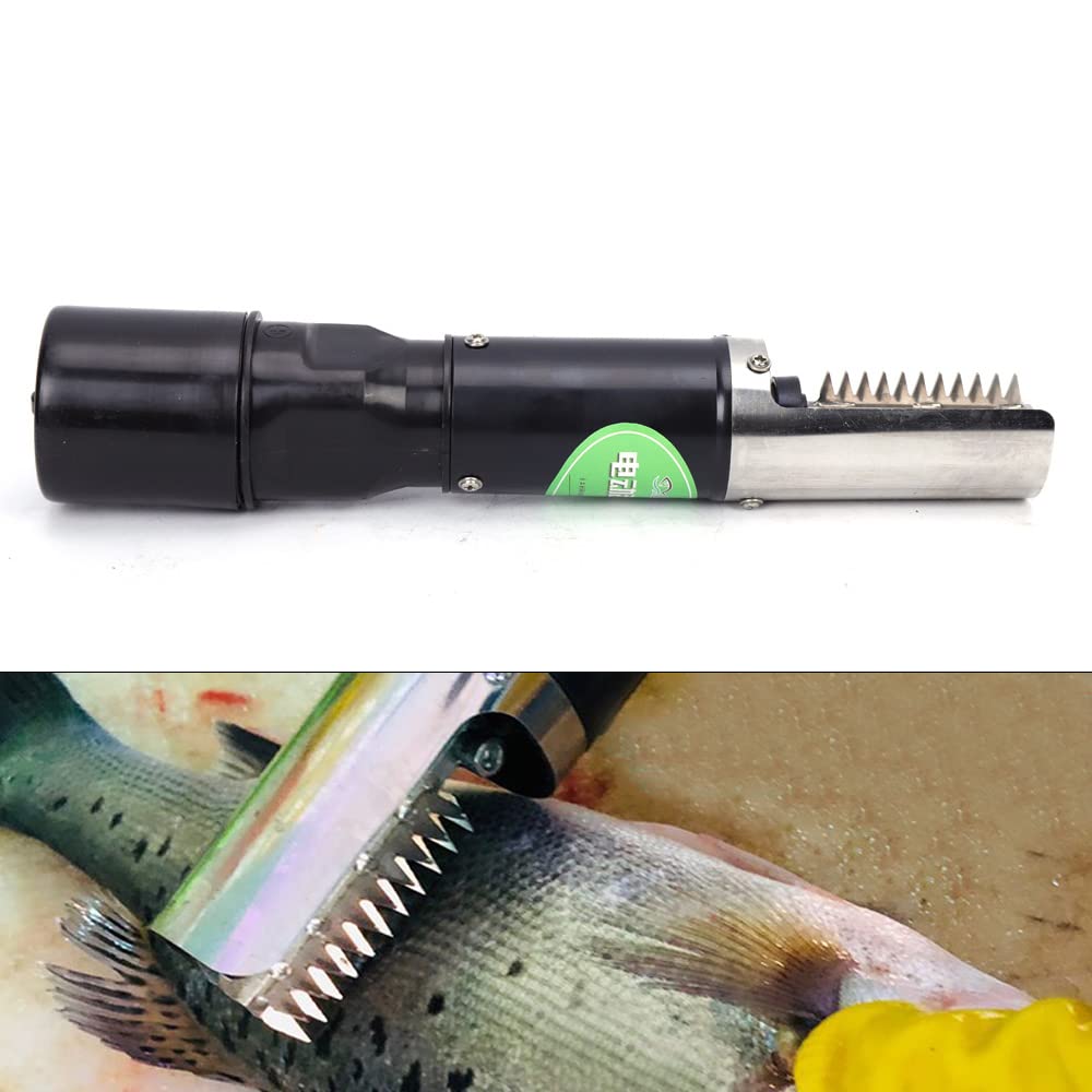120W Rechargeable Electric Fish Scaler - 6-Sided Stainless Steel Roller Blade, Waterproof Fish Skin Cleaner for Freshwater & Marine Fish (Carp, Grass Carp) - Perfect for Home Kitchen, Fishing Trips & Seafood Restaurants