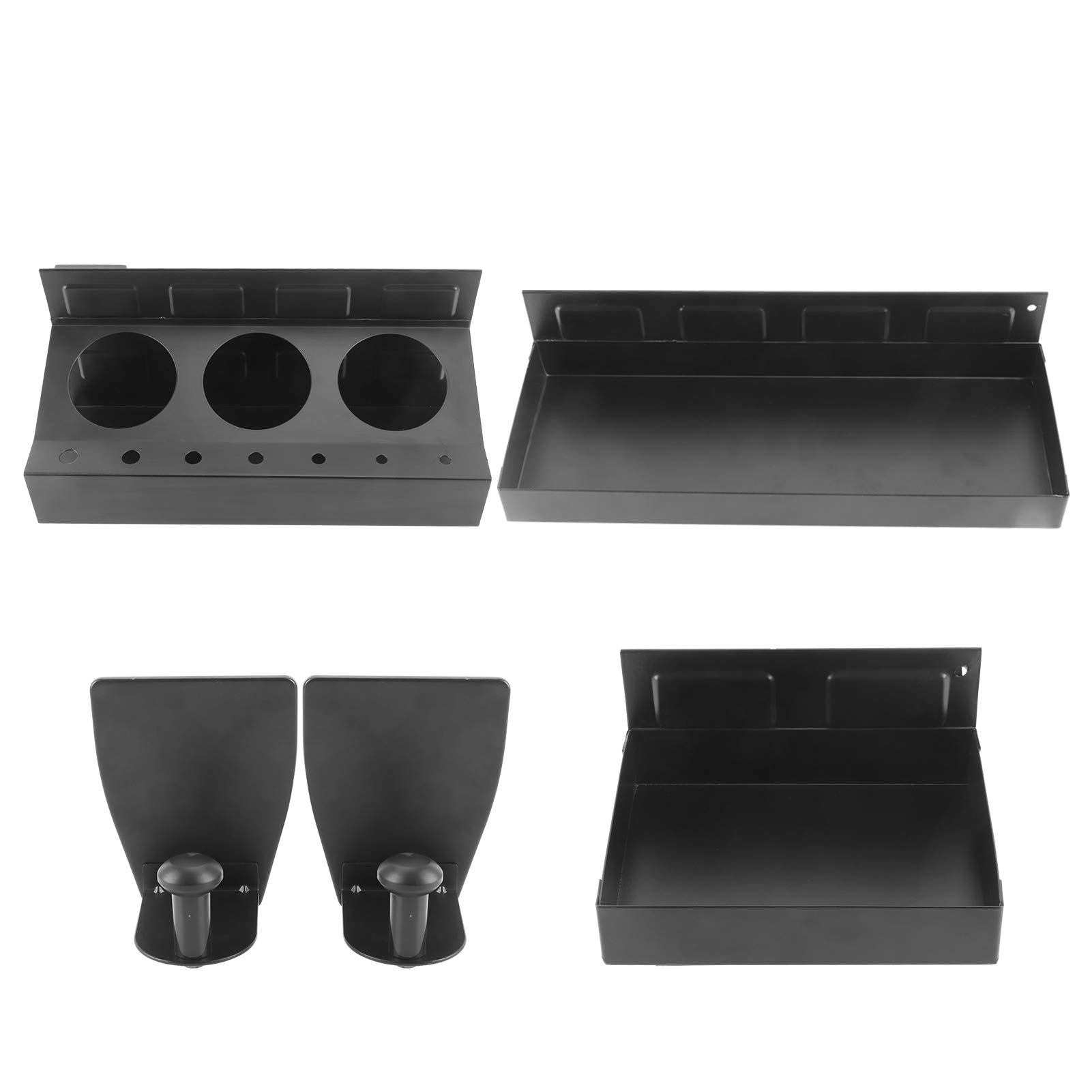 Magnetic Toolbox Tray Set - 5Pcs Black Spray Tube & Paper Towel Roll Holder (6in/12in) for Garage, Workshop & DIY Projects