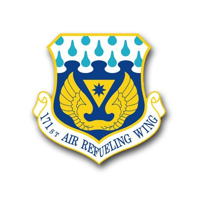 US Air Force 171st Air Refueling Wing Vinyl Decal Sticker Set - 3.8 Inch Military Emblem - 6-Pack for Cars, Laptops & Water Bottles - Patriotic Military Gift for Veterans & Aviation Enthusiasts