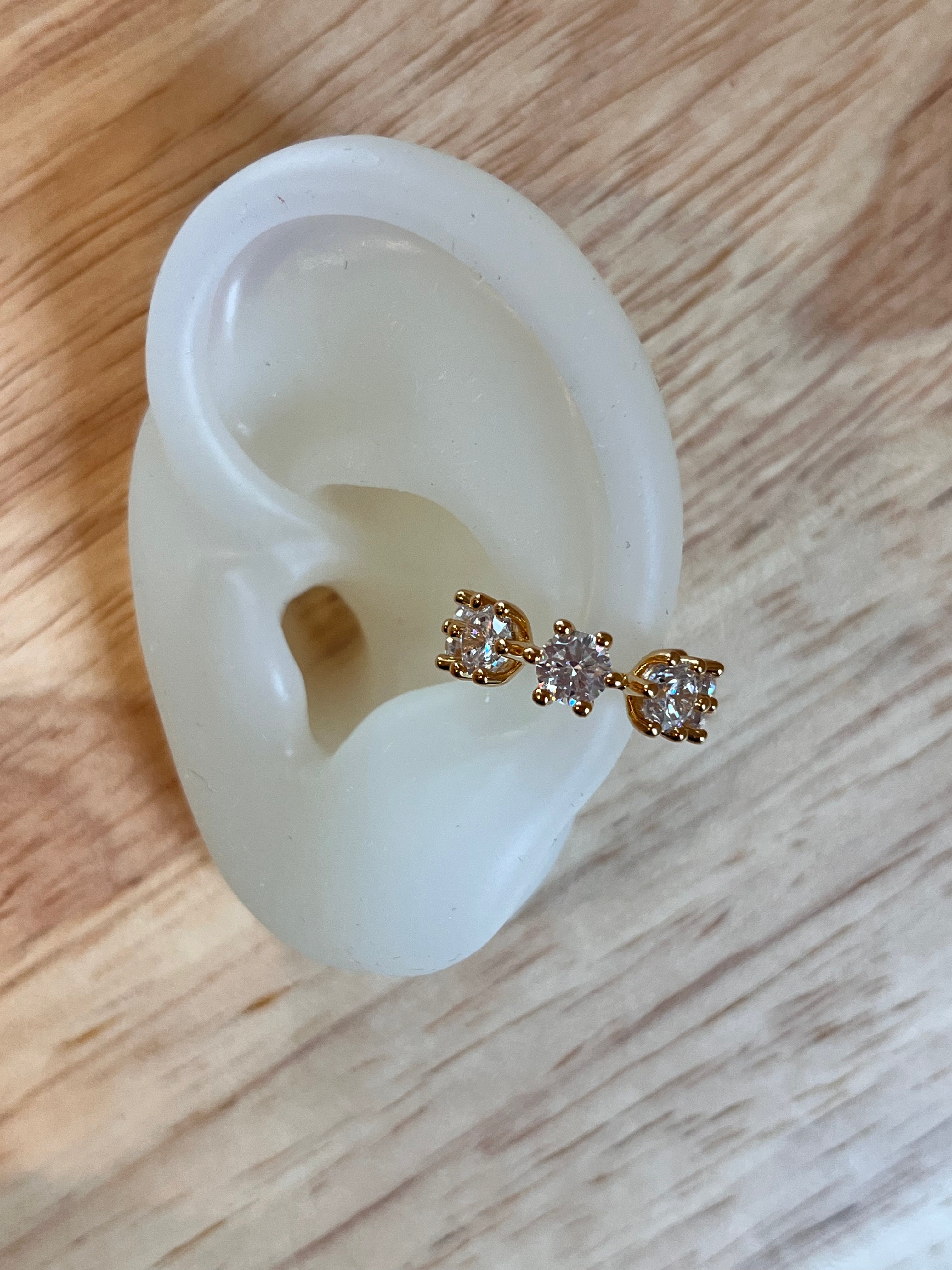 Lola CZ Ear Cuff - Elegant Bohemian Ear Cuff Jewelry for Women, 925 Sterling Silver Body Chain Earring for Cartilage, Helix, or Outer Ear - Perfect for Parties, Weddings & Everyday Wear