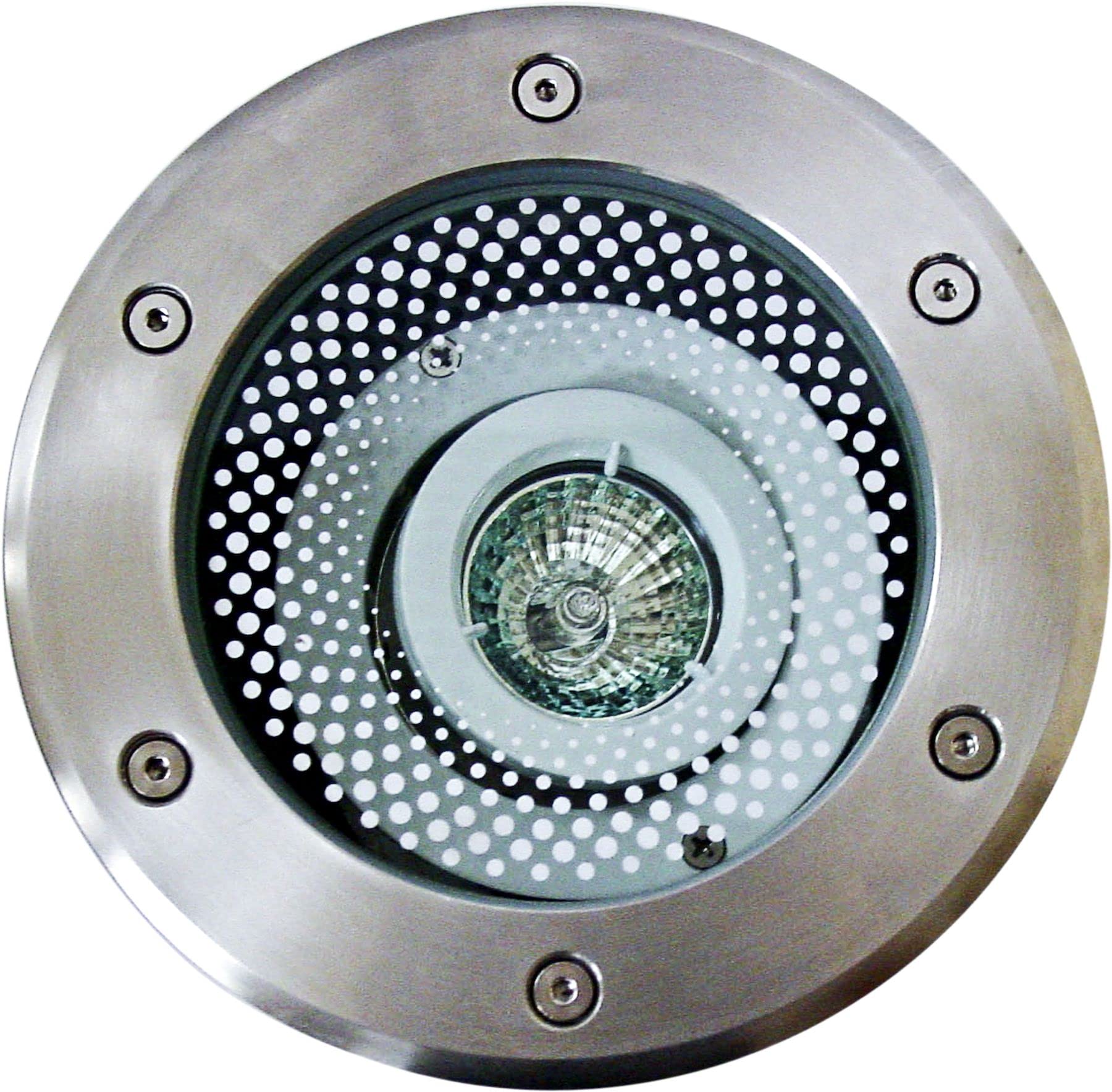 LV312-LED7 SS Well Light with Adjustable 7W LED MR16 Bulb 12V, Stainless Steel Recessed Lighting for Garden, Pathway & Landscape Illumination
