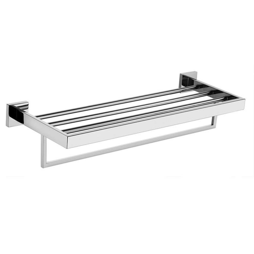 Stainless Steel Wall Mounted Towel Bar Rack Holder - 21.87 x 7.8cm Bathroom & Kitchen Storage Shelf - Multi-Functional Space Saving Organizer for Towels, Utensils, Spices (Silver) - Perfect for Small Bathrooms, Apartments & RV Living