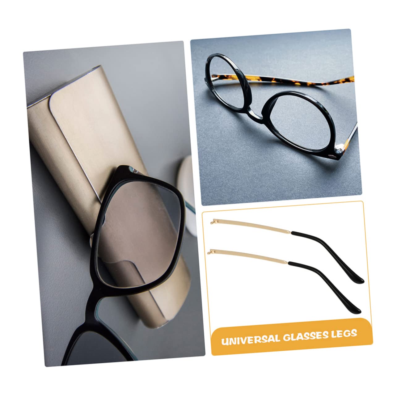 Lurrose 2 Pairs Metal Glasses Temple Replacement - Adjustable Eyeglass Frame Arms with Screwdriver for Men & Women - Perfect for Reading, Working & Daily Wear