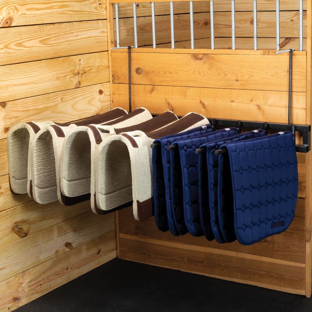 Pro Series Swinging Blanket Bar & Saddle Pad Rack - Heavy Duty Horse Blanket Organizer with 7-Year Warranty - Gray Armor Finish - Perfect for Barn, Stable & Equestrian Storage