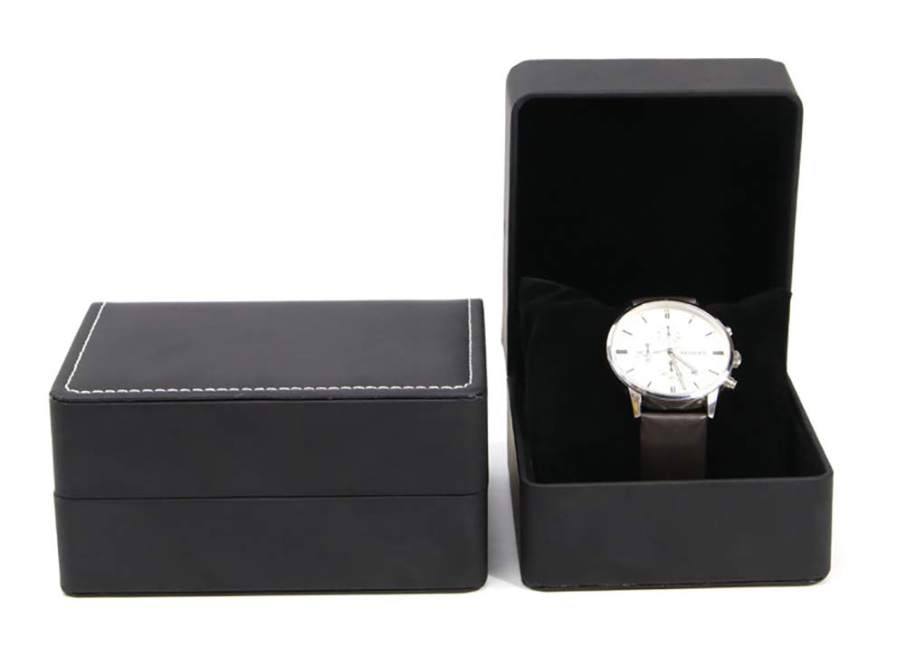 Premium Black Single Slot Faux Leather Watch Box - Jewelry Organizer & Gift Case for Men & Women - Perfect for Travel, Home Display & Watch Storage
