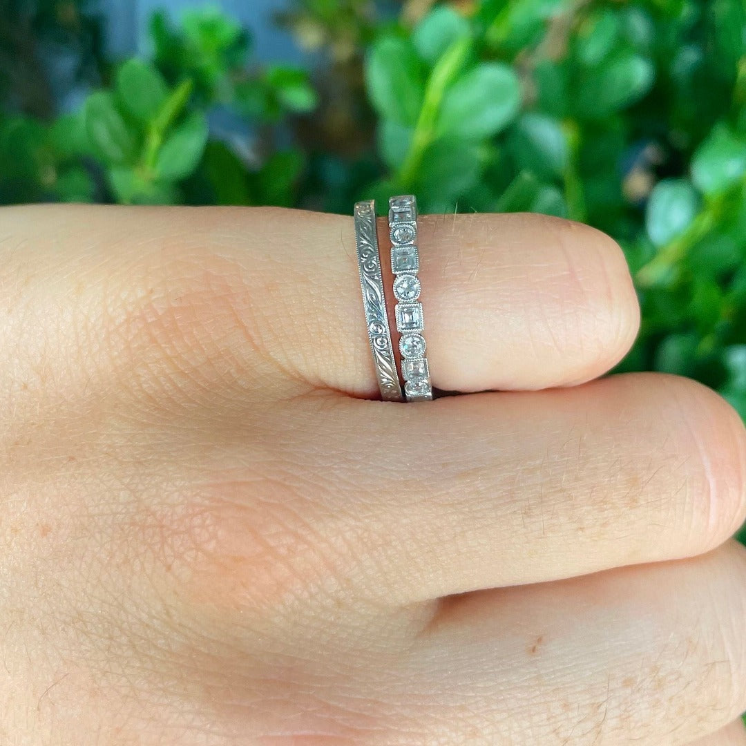 Platinum Single Stone Large Hazel Band Ring - Elegant Solitaire Jewelry for Women, Perfect for Engagement, Wedding & Anniversary Gifts