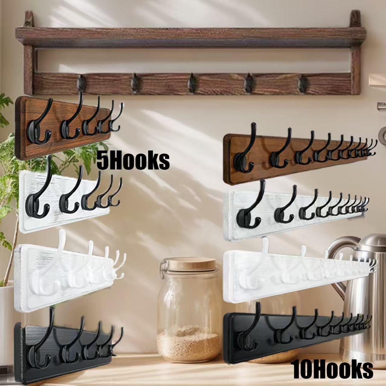 Sturdy Wall-Mounted Coat Hooks for Entryway - Space Saving Hat & Jacket Organizer - Rustproof Decorative Wall Hooks for Home, Office, Dorm - Perfect for Hallway, Mudroom & Closet Organization