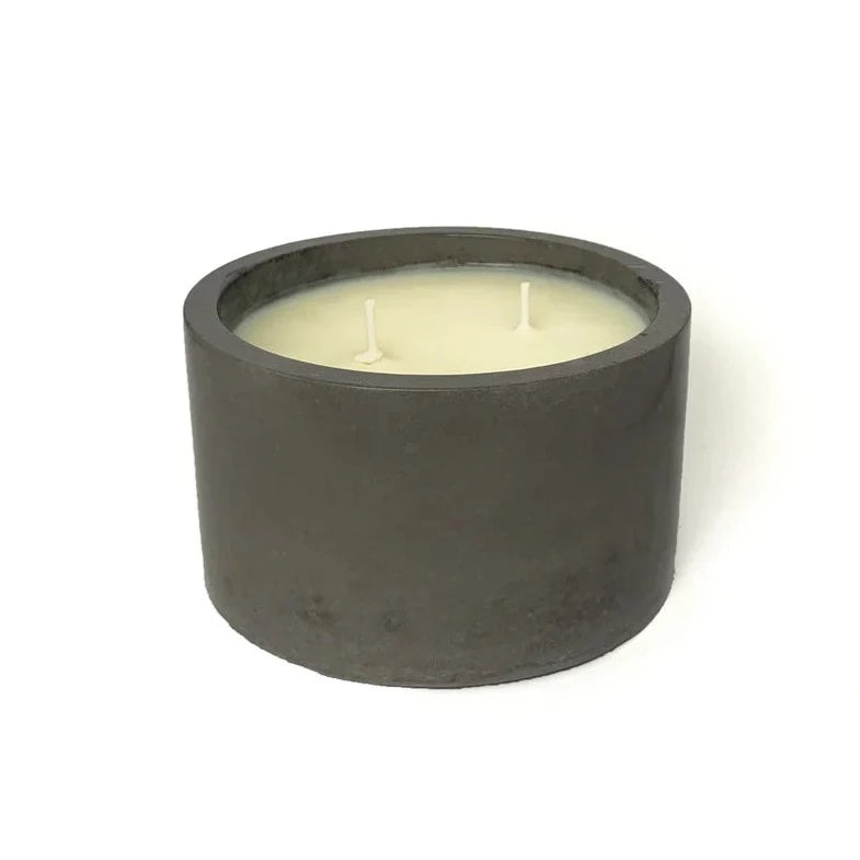 12oz Concrete Soy Wax Candle - Tobacco & Amber Scented, Handmade Eco-Friendly Candles for Home, Office, Spa & Romantic Gifts
