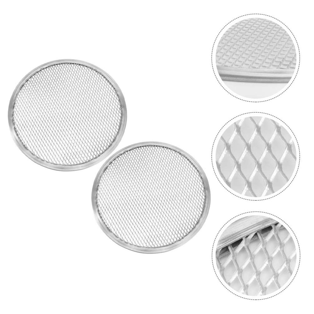 NUOBESTY 2-Pack 16 Inch Aluminum Pizza Baking Screen - Nonstick Seamless Round Mesh Pizza Pan for Oven Baking | Perfect for Homemade Pizza, Restaurant Use & Commercial Kitchens
