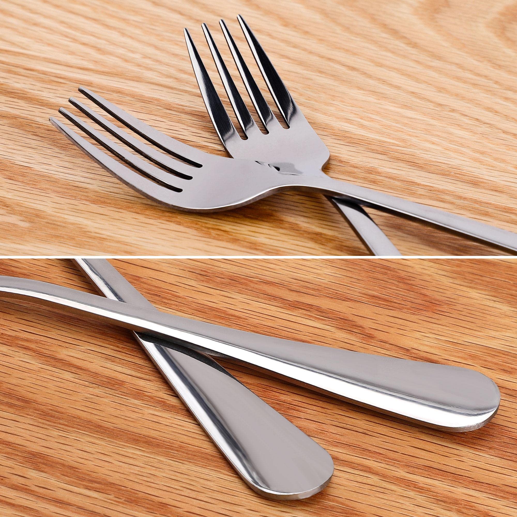 uxcell 12-Piece Stainless Steel Dinner Forks Set - 7.5 Inch Household Cutlery for Steak, Salad, Dessert & Fruit | Durable Tableware for Restaurants, Parties & Everyday Dining