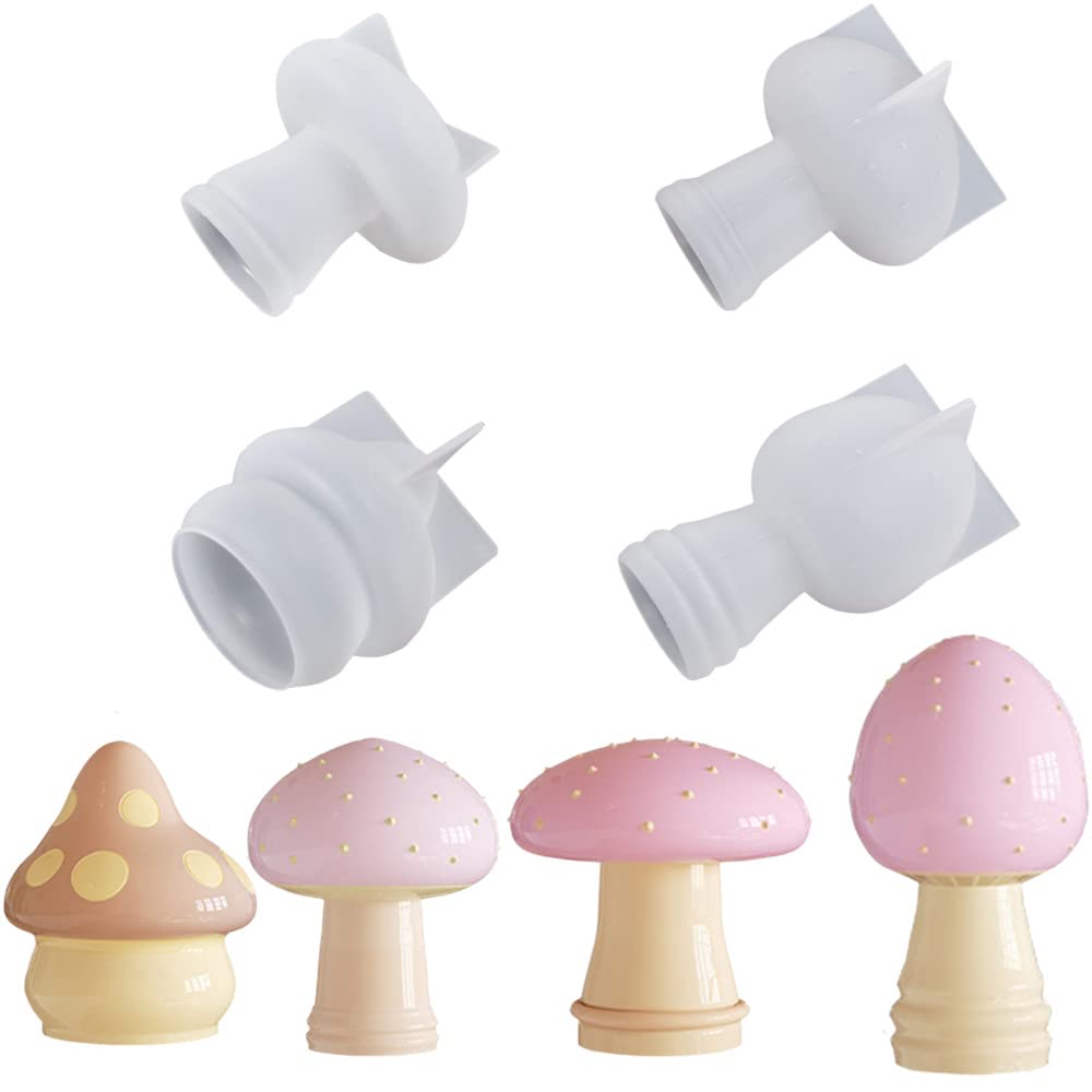 4 Pcs Mushroom Resin Molds - Silicone Mushroom Mold Set for DIY Epoxy Resin Casting, Scented Candles, Soap Making & Craft Decorations - Perfect for Home Decor, Gift Making & DIY Art Projects