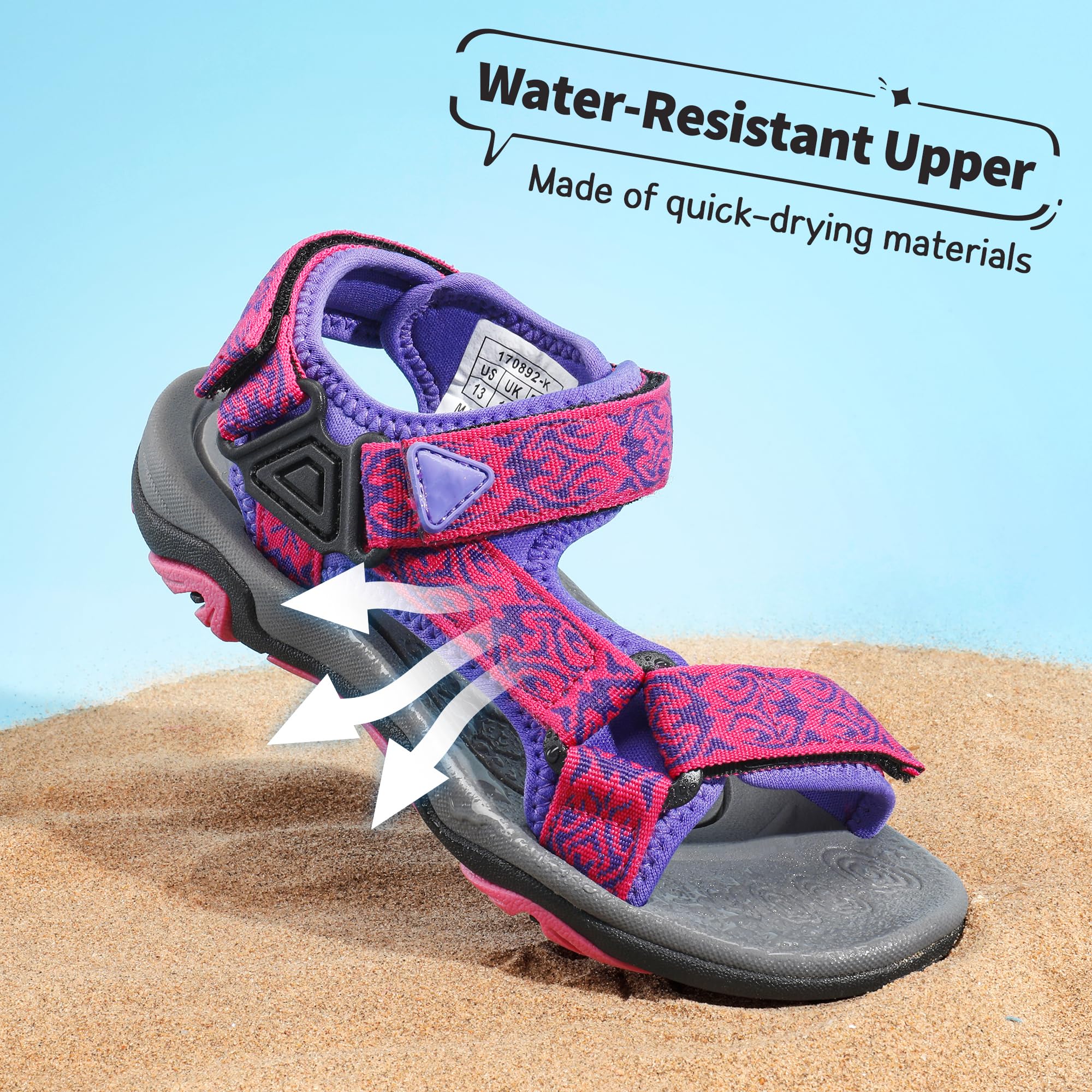 DREAM PAIRS Kids Lightweight Adjustable Strap Summer Sandals for Toddler Little Kid Big Kid - Perfect for Beach, Pool & Outdoor Adventures
