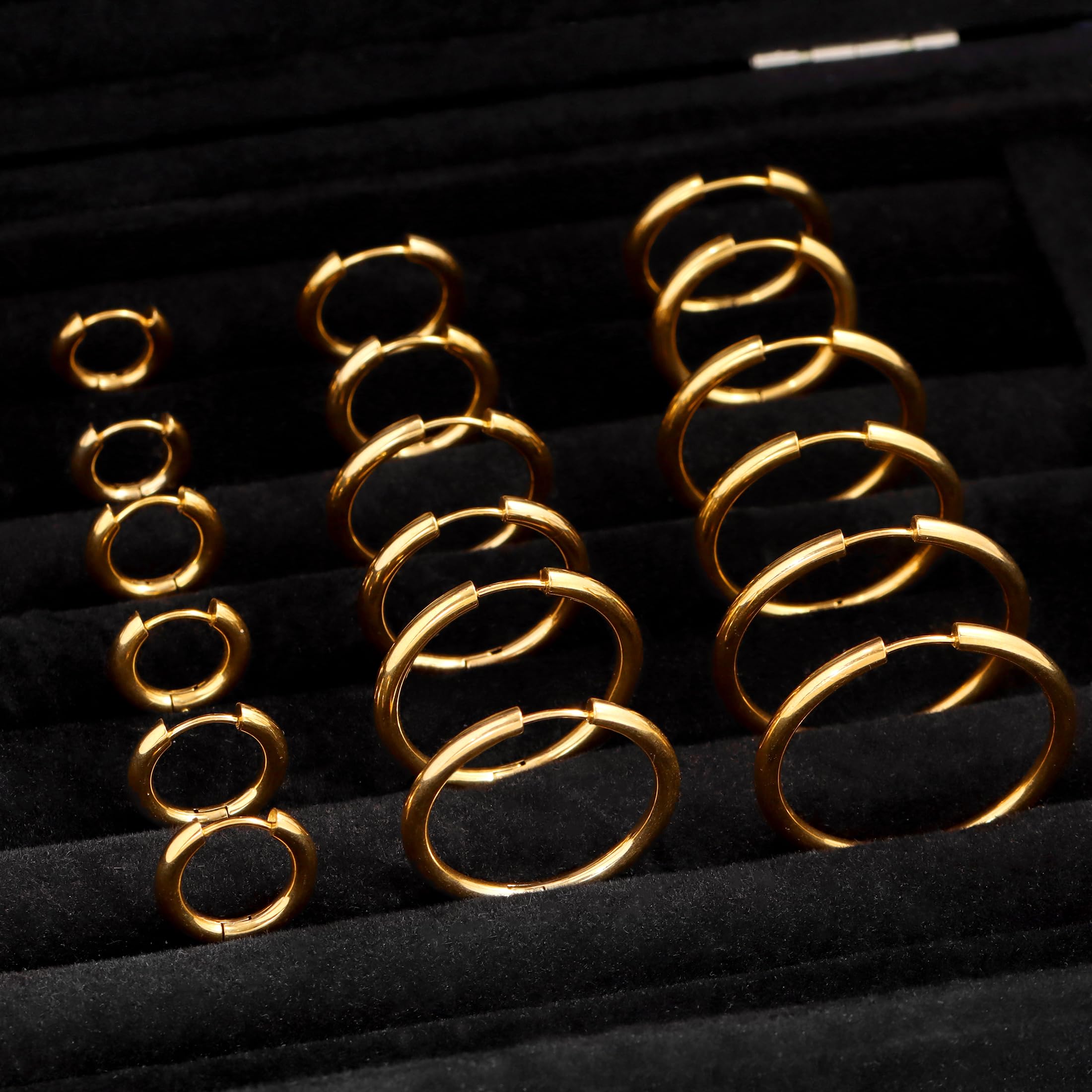 14K Gold Plated Huggie Hoop Earrings for Women - Waterproof, Hypoallergenic, Lightweight Small Hoops in Gold & Silver Stainless Steel - Perfect for Everyday Wear, Date Nights & Gifts