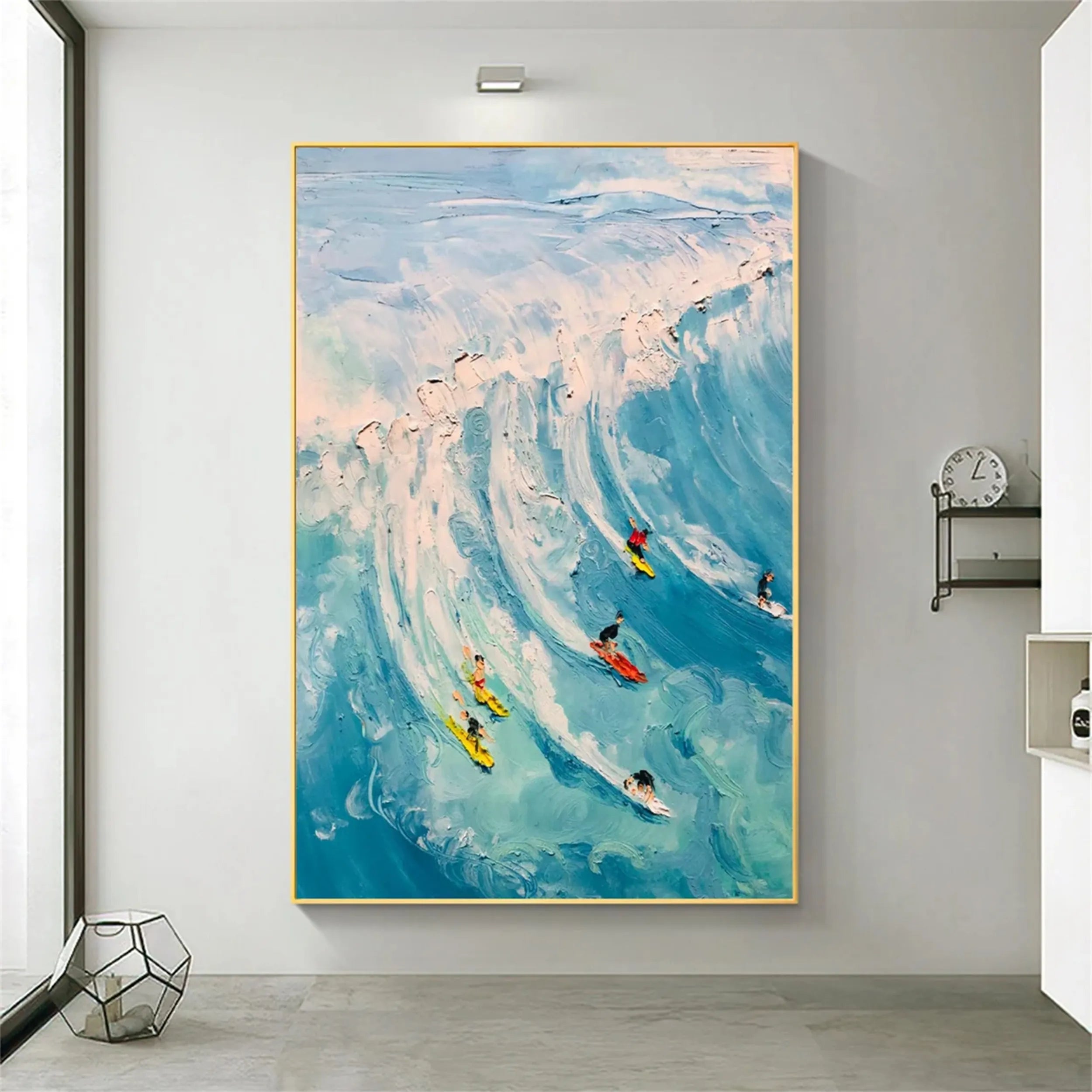 Seascape and Snowy Peak Painting - Premium Wall Art Decor #SP024 | Perfect for Living Room, Bedroom & Office