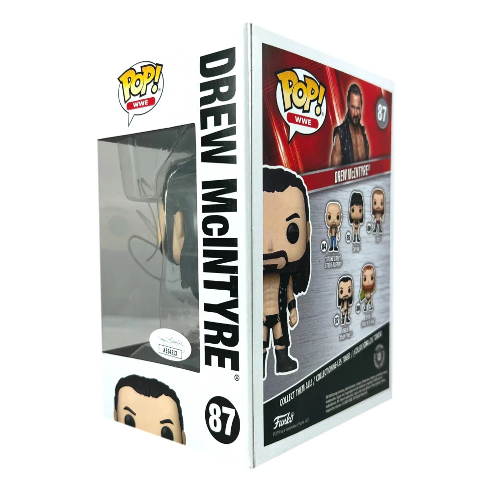 Drew McIntyre Signed Funko Pop #87 with JSA COA - Authentic WWE Galloway Autographed Collectible for Fans & Display