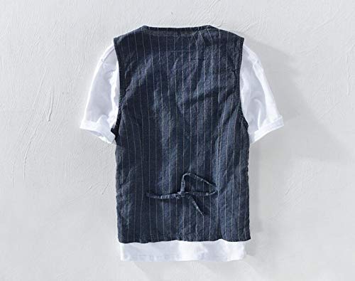 Lazutom Men's Summer Casual Cotton Linen Sleeveless Vest - Breathable Lightweight Waistcoat for Beach, Travel & Outdoor Activities