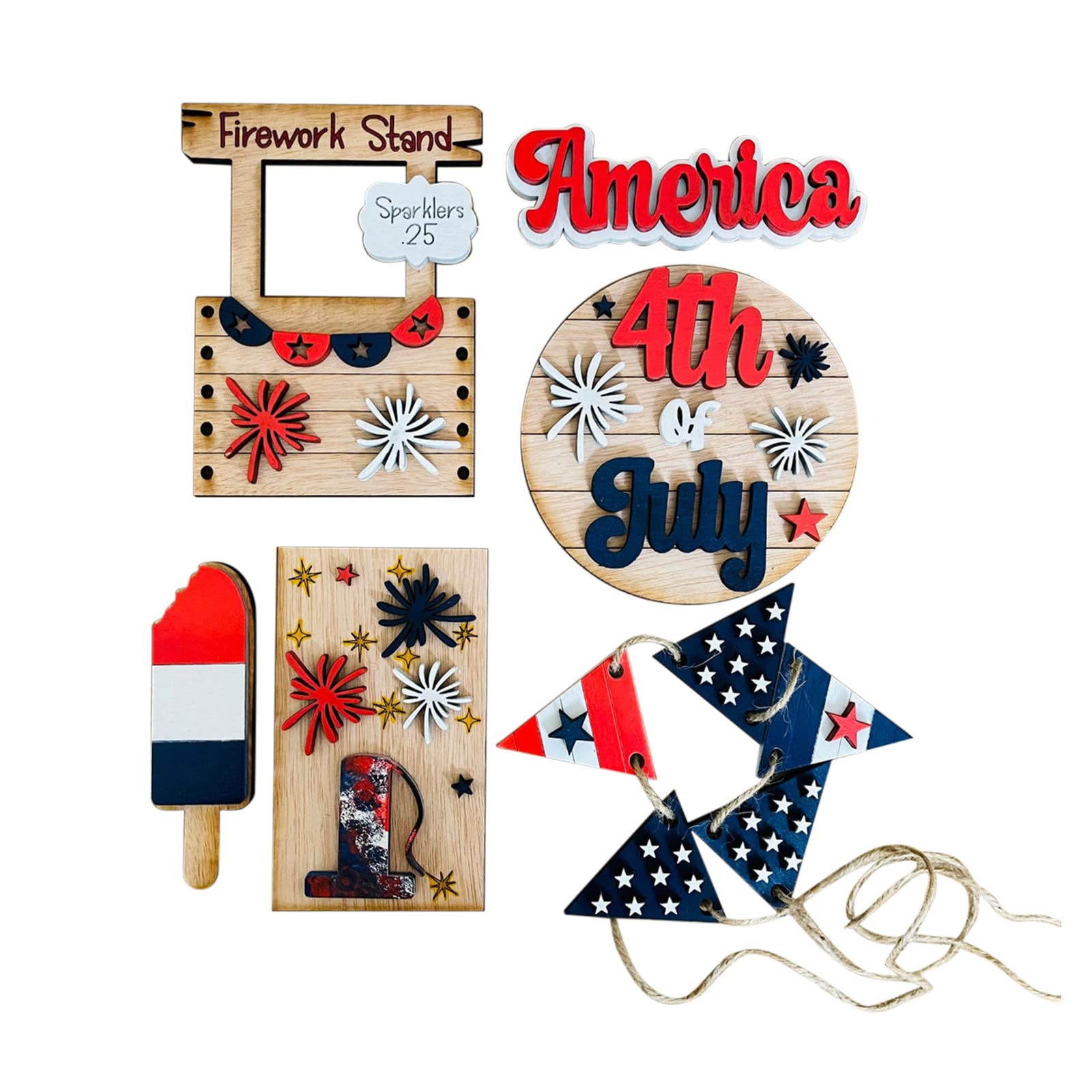 Independence Day Party Tray - 3-Tiered Decorative Serving Tray for Home Kitchen Decor | Perfect for 4th of July Celebrations, Holiday Entertaining & Small Space Storage