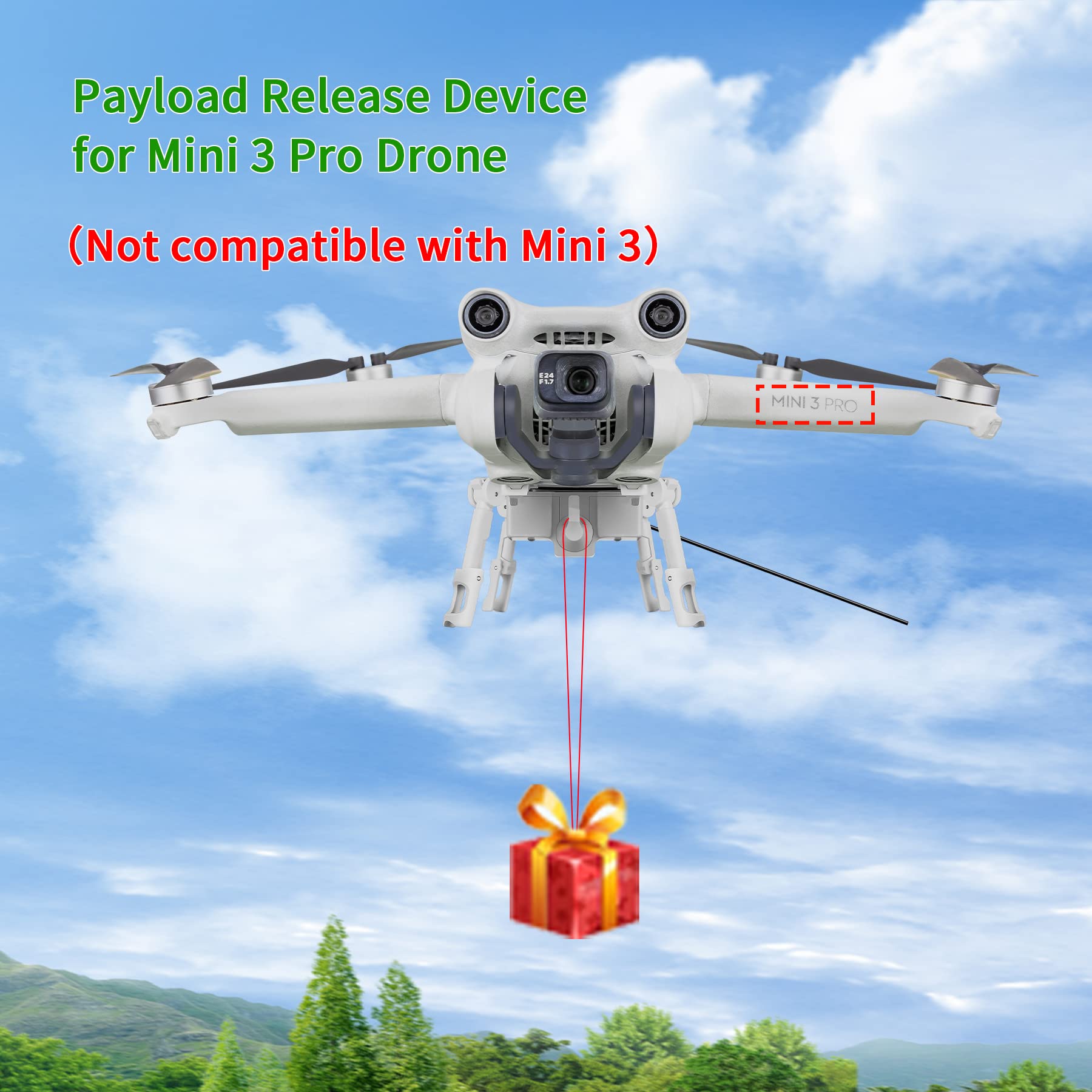 DJI Mini 3 Pro Drone Airdrop Launcher - Air Release Accessory for Aerial Delivery | Perfect for Wedding Ring Drops, Surprise Gifts & Search & Rescue Operations
