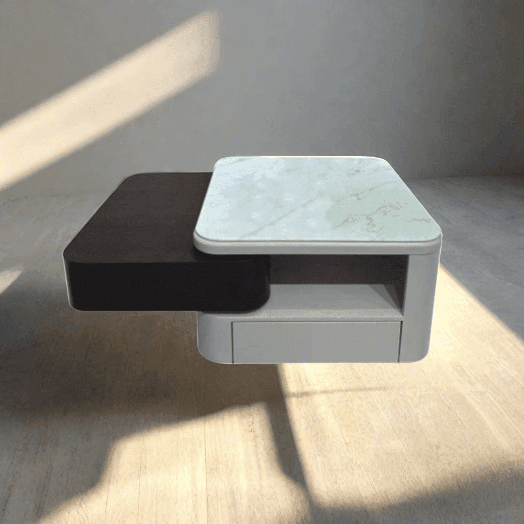 Modern Mila Square Extendable Coffee Table - Adjustable Size Living Room Furniture for Small Spaces | Perfect for Apartments, Studios & Cozy Home Decor