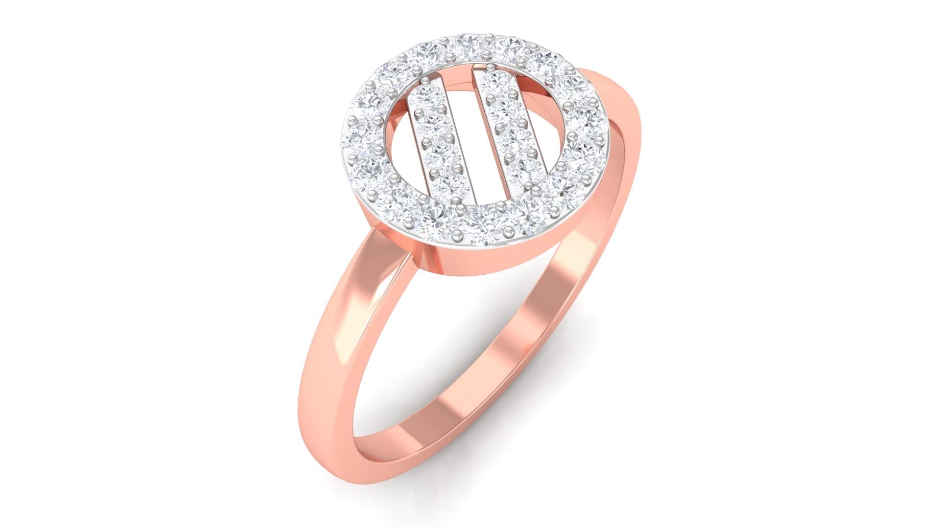 0.50 CT Natural Diamond Minimalist Promise Ring for Women - April Birthstone Ring in 14K Solid Gold Two Tone - Perfect for Anniversaries, Engagements & Special Occasions