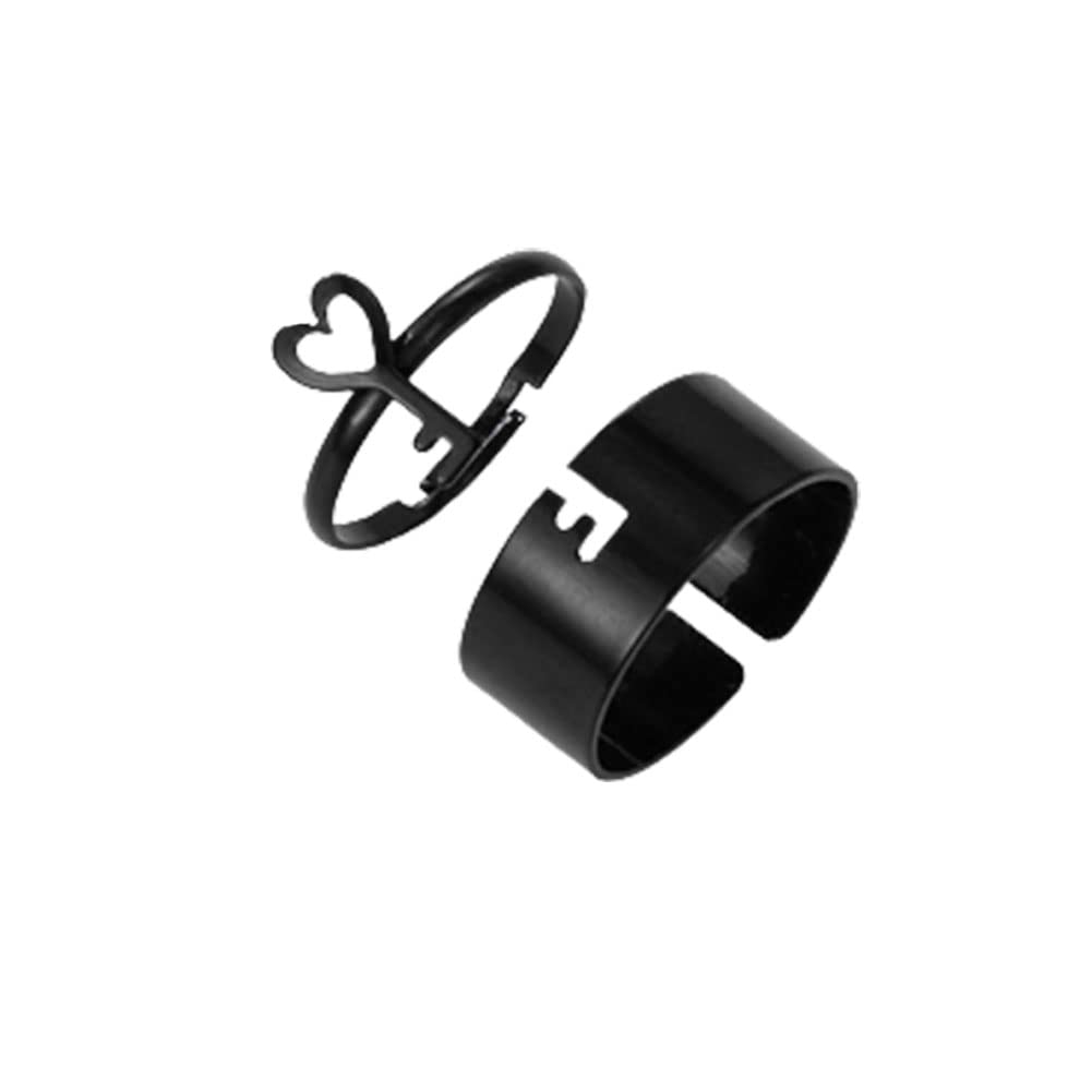 Best Friends BFF Rings for Couples - Matching Love Heart Moon Star Planet Promise Rings for Women & Men | TikTok Y2K Jewelry Gift for Anniversaries, Valentine's Day & Romantic Occasions