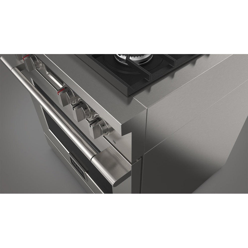 Fulgor Milano 30-inch 400 Series Accento Dual Fuel Range - Stainless Steel (F4PDF304S1) | Professional Gas & Electric Stove for Modern Kitchens