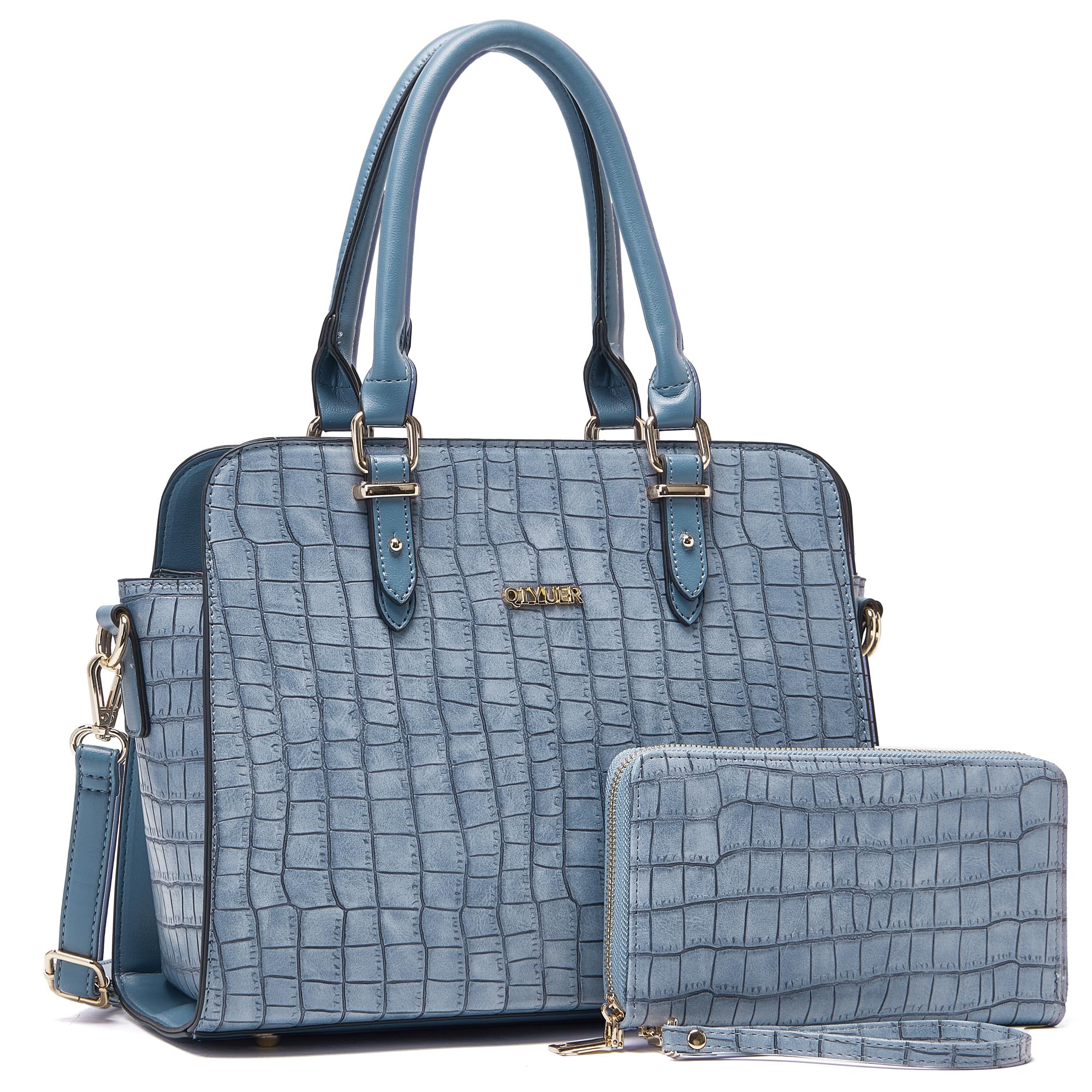 Stylish Women's Satchel Purse & Wallet Set - 2-Piece Top Handle Work Tote Bag for Office, Travel & Daily Use | Qiyuer Fashion Accessories