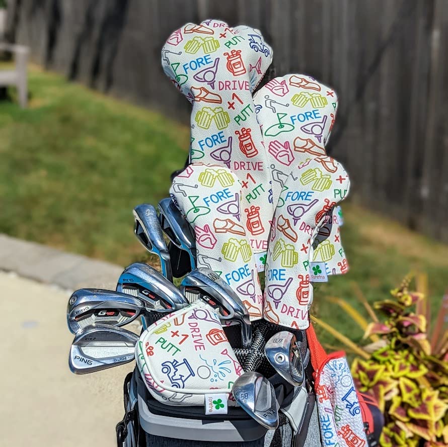 Foretra Limited Edition Golf Icons Pattern Driver Head Cover - Premium Tour Quality Golf Club Headcover for Woods - Customize Your Golf Bag Style - Perfect for Golf Tournaments, Driving Range & Club Protection