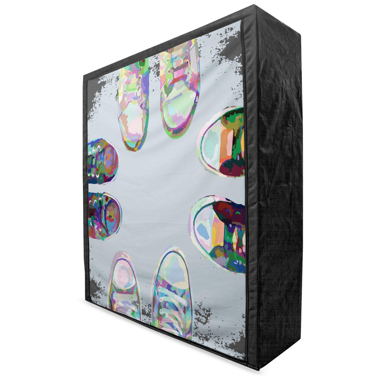 Ambesonne Modern Portable Fabric Wardrobe with Shelves - 59