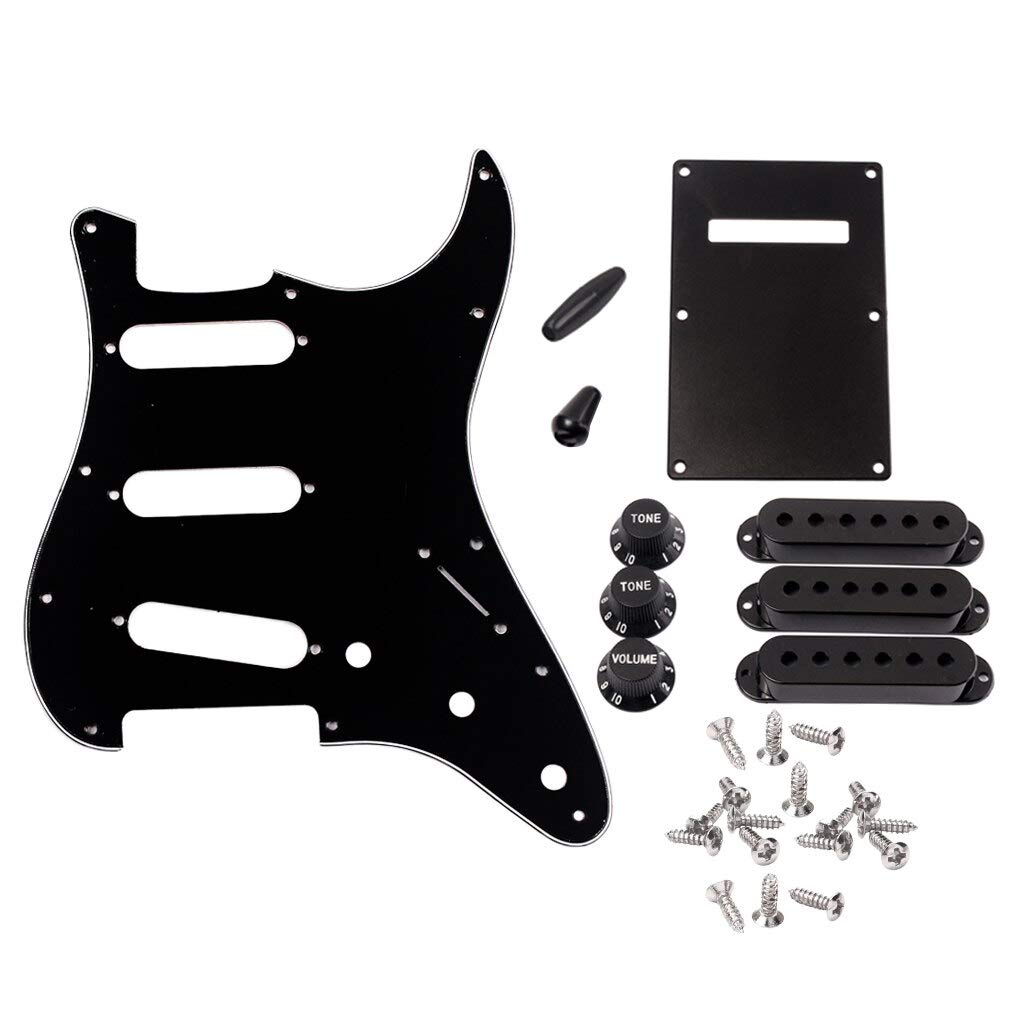 Premium ST Guitar Pickguard Set with Pickup Covers, Volume/Tone Knobs & Screws - Complete Replacement Parts for Electric Guitar Repair & Upgrade | Perfect for DIY Maintenance, Custom Builds & Professional Installations