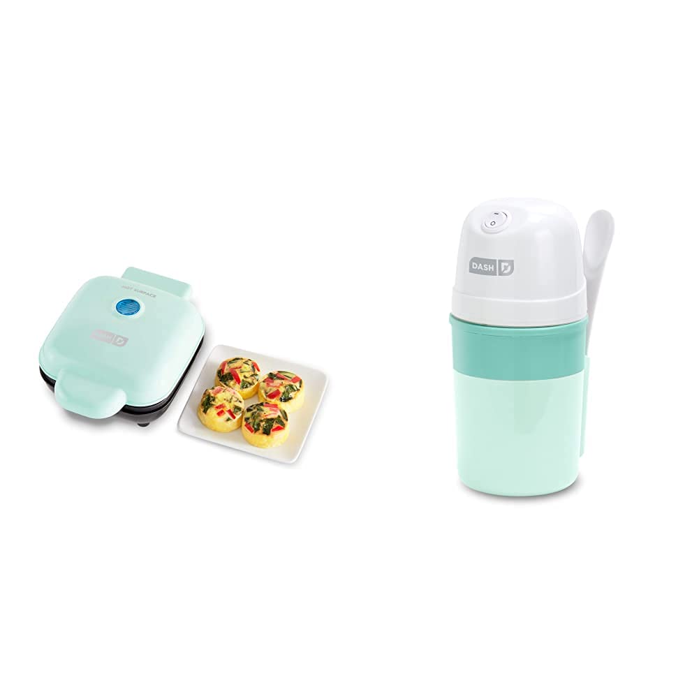 Dash DBBM450GBAQ08 Deluxe Sous Vide Style Egg Bite Maker with 4 Silicone Molds - Perfect for Breakfast Sandwiches, Meal Prep & Keto Diet | My Pint Electric Ice Cream Maker Machine for Homemade Gelato, Frozen Yogurt & Desserts | Ideal for Kitchen, Parties & Family Gatherings