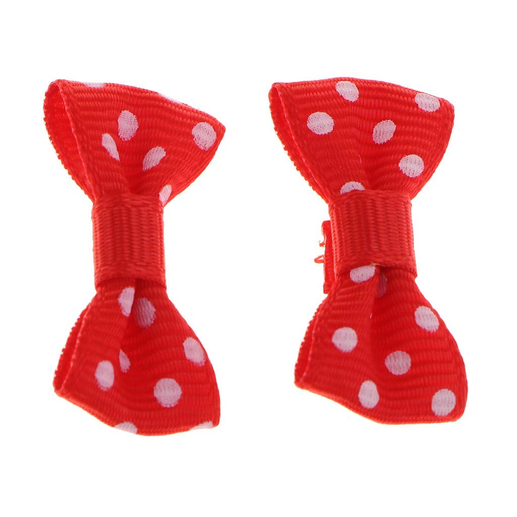 50pcs Mini Polka Dot Bows for Wedding, Birthday & Gift Wrapping - Red