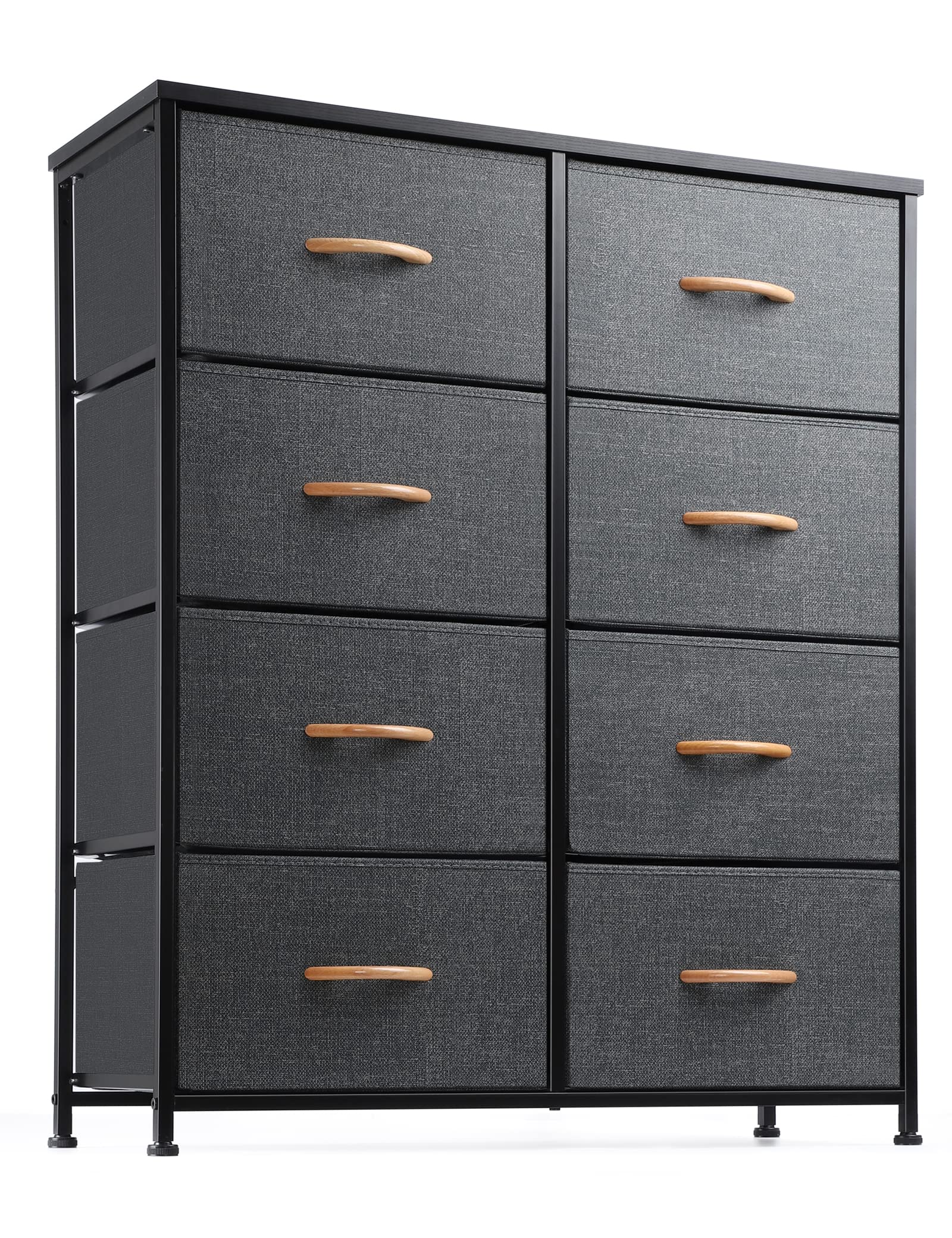 Nicehill 8-Drawer Fabric Dresser for Bedroom - Compact Chest of Drawers with Storage Organizer for Clothes, Kids Room & Nursery - Dark Grey | Perfect for Small Spaces, Closet Organization & Baby Essentials Storage
