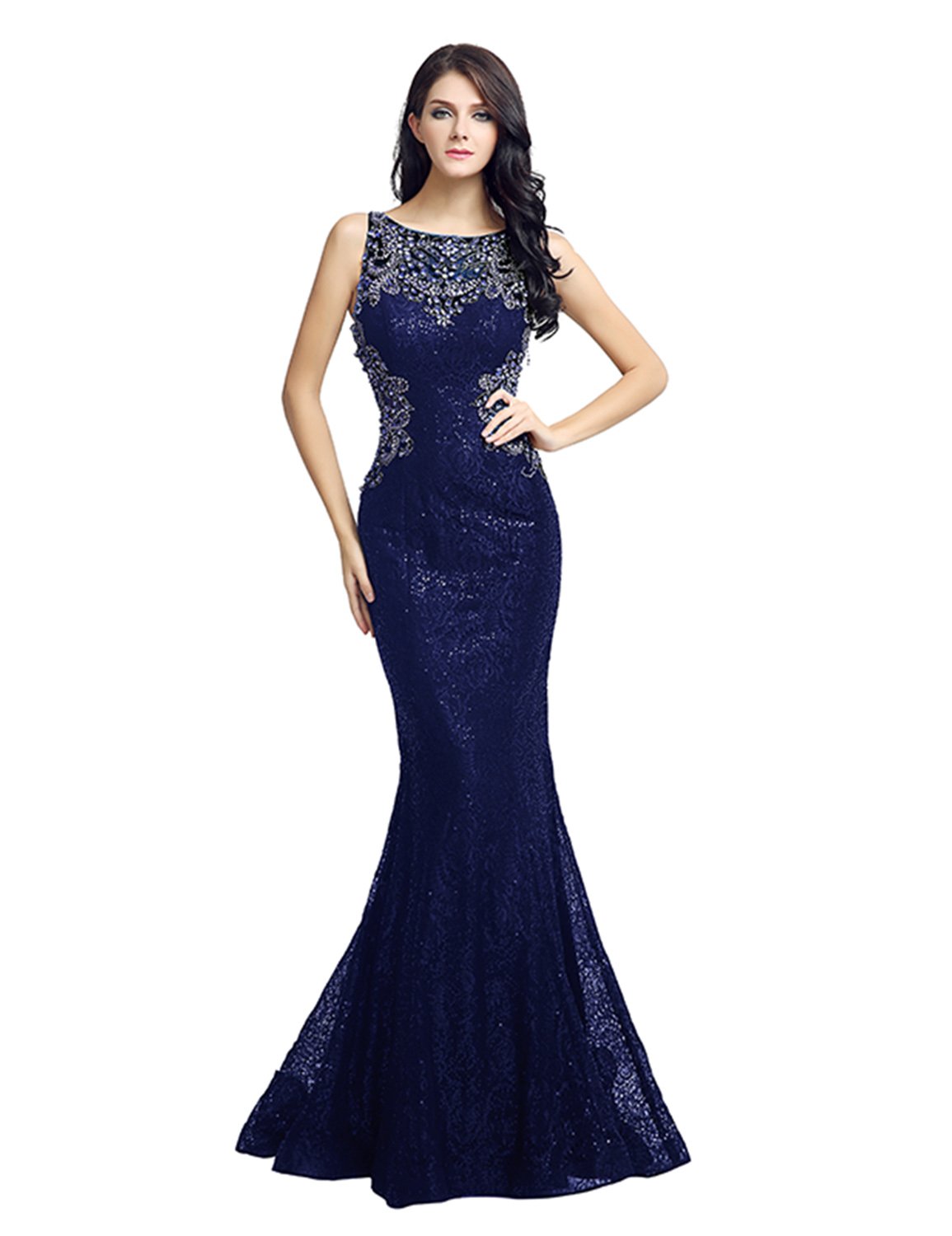 Belle House Women's Long Formal Evening Dresses - Elegant Lace Prom Gowns & Mermaid Style for Special Occasions | Perfect for Weddings, Galas & Black Tie Events