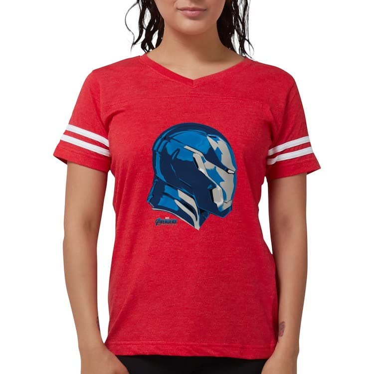 Iron Man Women's Football Shirt - Superhero Marvel Avengers Graphic Tee for Women & Girls - Perfect for Game Day, Cosplay & Superhero Fans