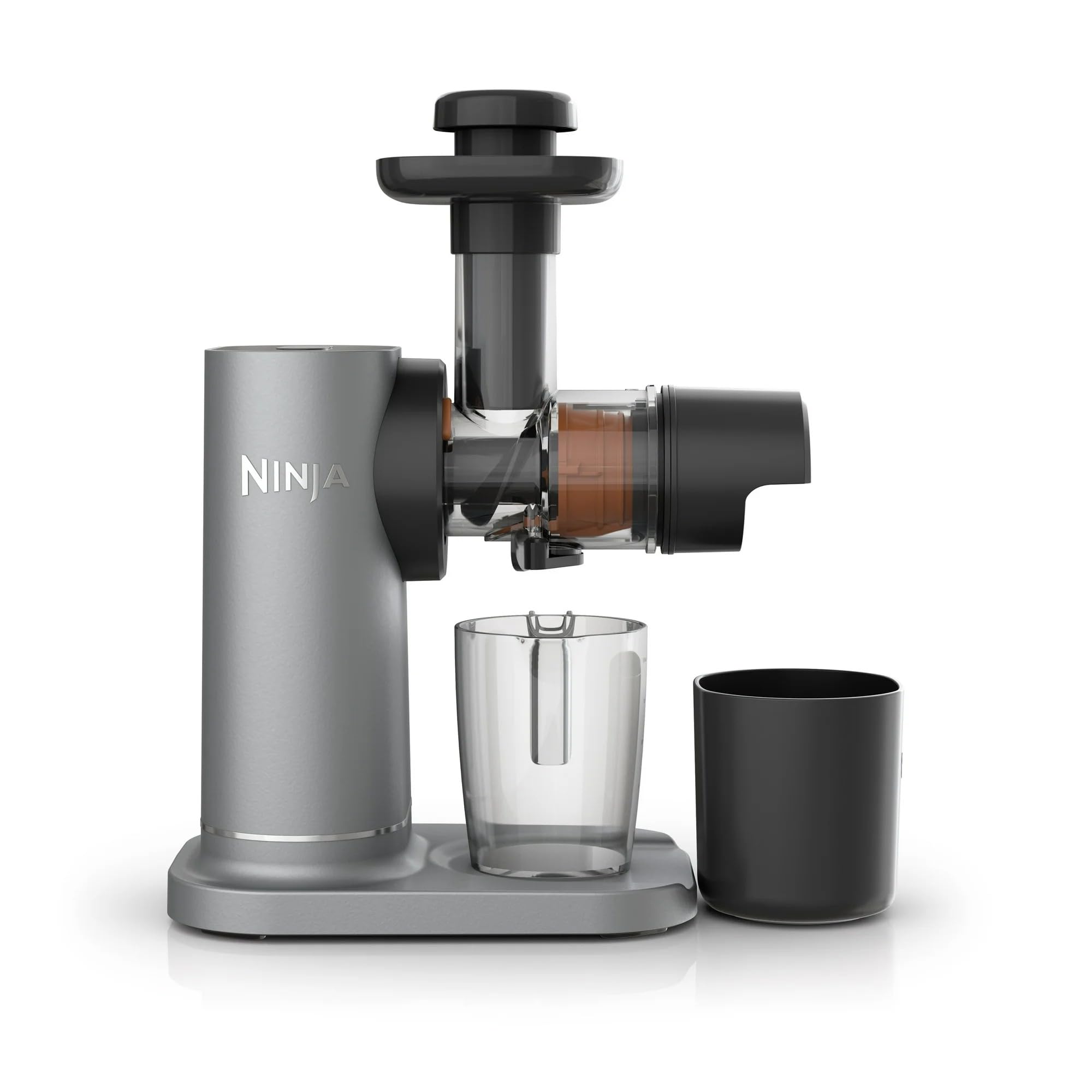 Ninja JC150 NeverClog Cold Press Juicer - Powerful Slow Masticating Juicer with Adjustable Pulp Control, Quiet Countertop Electric Juicer, 2 Pulp Settings, Dishwasher Safe, 2nd Gen (Renewed Silver) - Perfect for Healthy Juicing, Detox Drinks & Family Breakfasts
