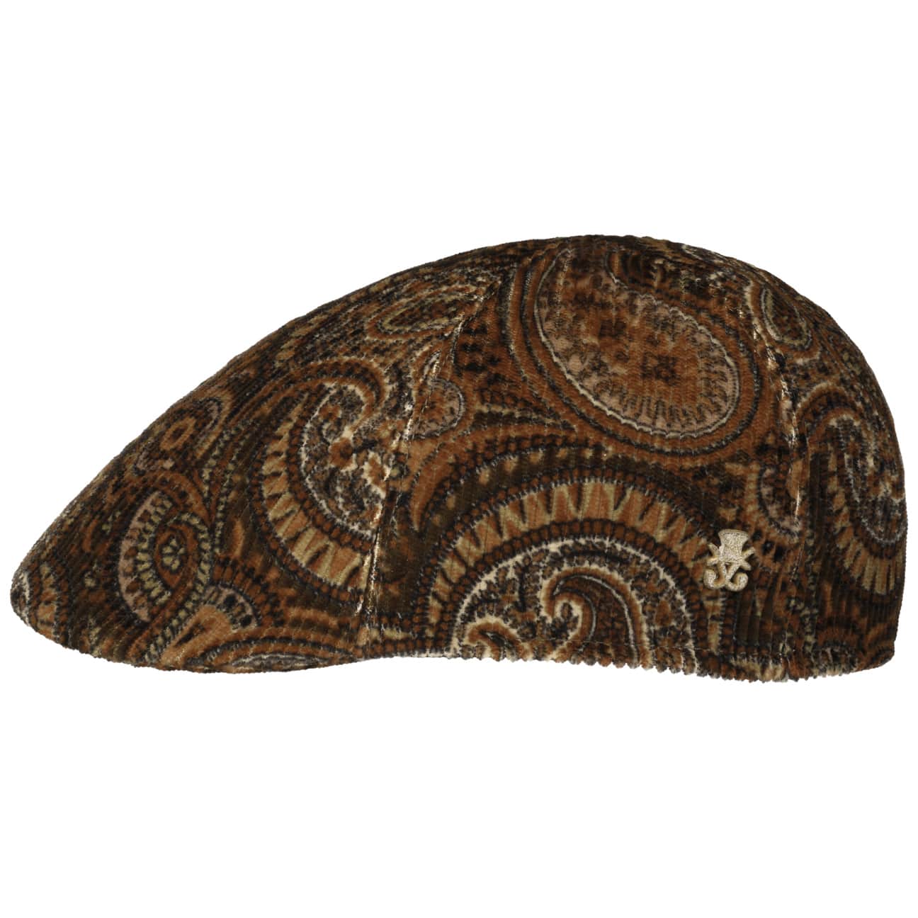 Mayser Billy Paisley Cord Flat Cap for Men - Vintage Style Newsboy Hat for Outdoor Activities, Casual Wear & Fashion Accessories