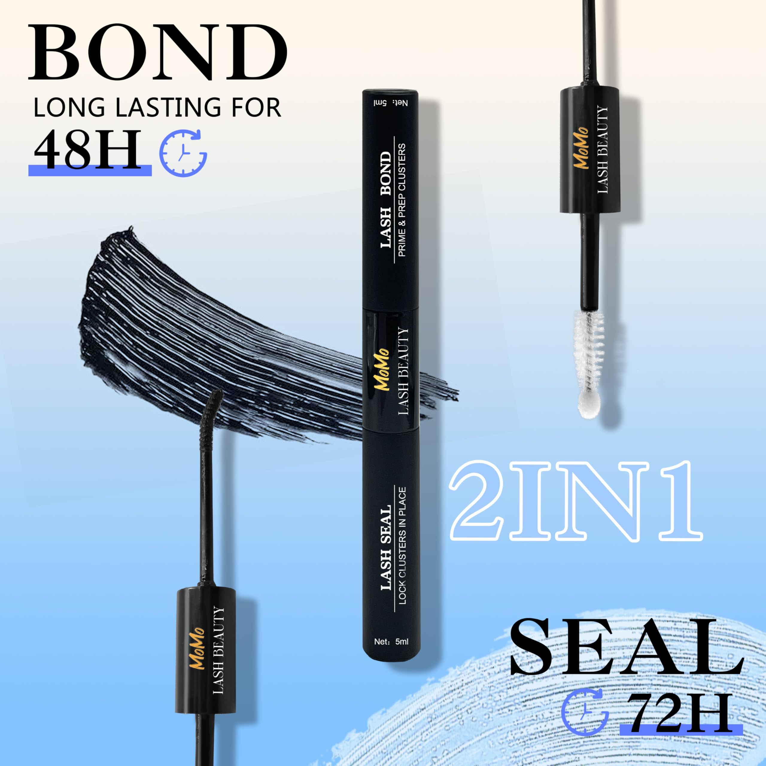 Long Lasting Waterproof Eyelash Glue - MOMOLASH Professional Lash Bond & Seal for DIY Lash Extensions | Perfect for Daily Wear, Special Occasions & Professional Use