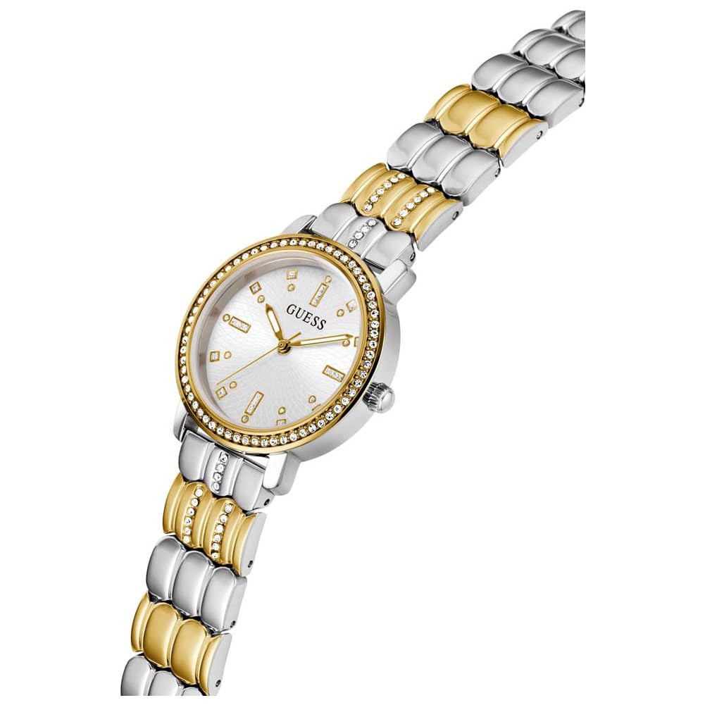 GUESS Women's 30mm Fashion Watch - Elegant Stainless Steel Bracelet, Water Resistant, Perfect for Work, Party & Everyday Wear
