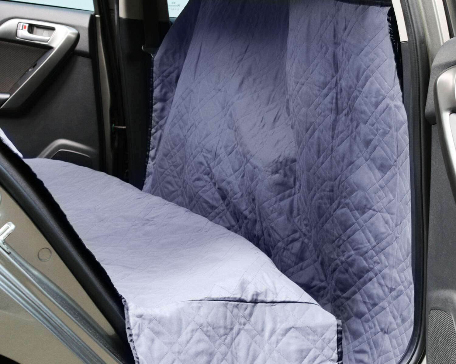 Alpha Dog Series Waterproof Dog Car Seat Cover - Durable Pet Seat Protector & Hammock for Back Seat - Blue | Perfect for Travel, Road Trips & Daily Commutes with Your Dog