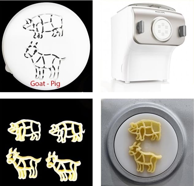 Electric Philips Farm Shape Pasta Maker for Kids - 2 in 1 Goat & Pig Pasta Discs | Automatic Pasta Machine with Attachments | Fun Kitchen Appliance for Children's Cooking Activities | Perfect for Family Bonding, Kids' Parties & Creative Play