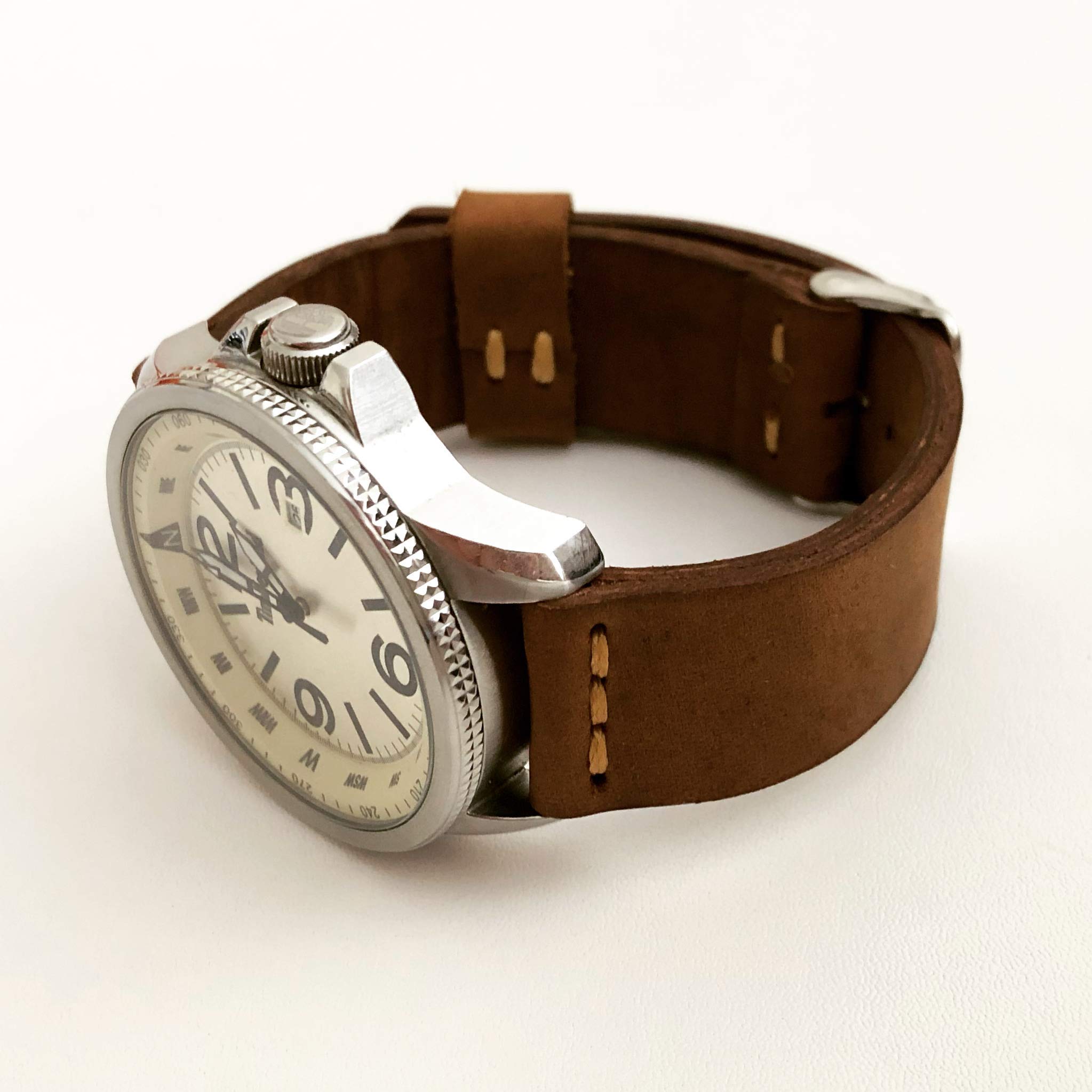 Handmade Leather Watch Band 18-24mm - Personalized Strap for Men & Women