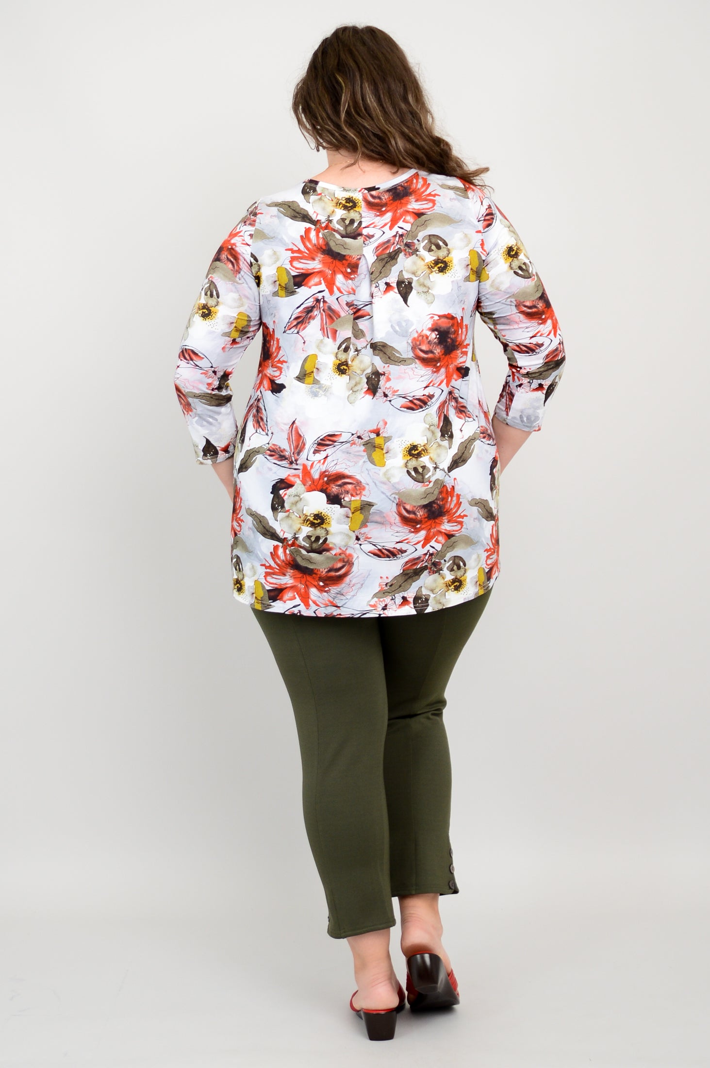 Franca 3/4 Sleeve Floral Print Bamboo Top for Women & Girls - Soft & Breathable Summer Blouse for Casual Wear, Outdoor Activities & Vacation
