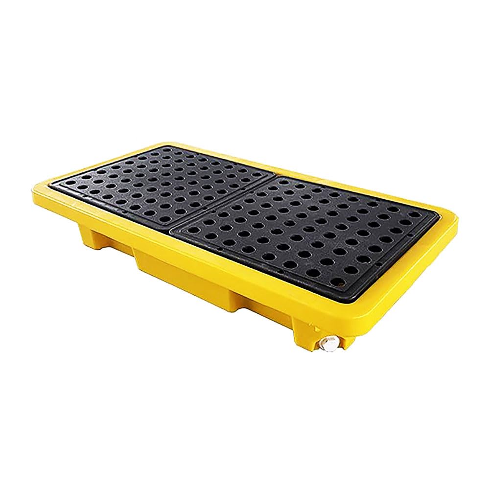 2 Pack Yellow Polyethylene Drum Spill Containment Pallet - 26.2