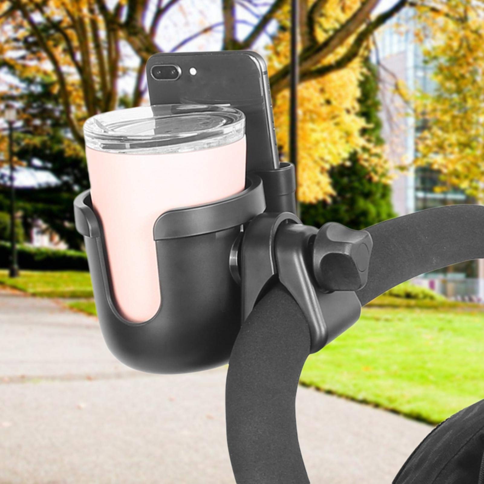 360° Rotating Universal Stroller Cup Holder - 2-in-1 Drink Bottle Holder for Baby Strollers, Wheelchairs & Bikes | Perfect for Parents, Caregivers & Outdoor Activities