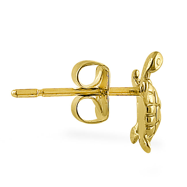 14K Yellow Gold Turtle Stud Earrings - Dainty & Elegant Jewelry for Women - Perfect for Everyday Wear, Gifts & Special Occasions