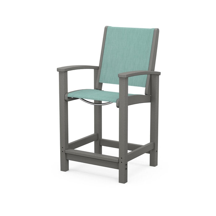 POLYWOOD Coastal Counter Chair - Durable Outdoor Bar Stool for Patio, Deck & Poolside - Weather-Resistant & Low Maintenance