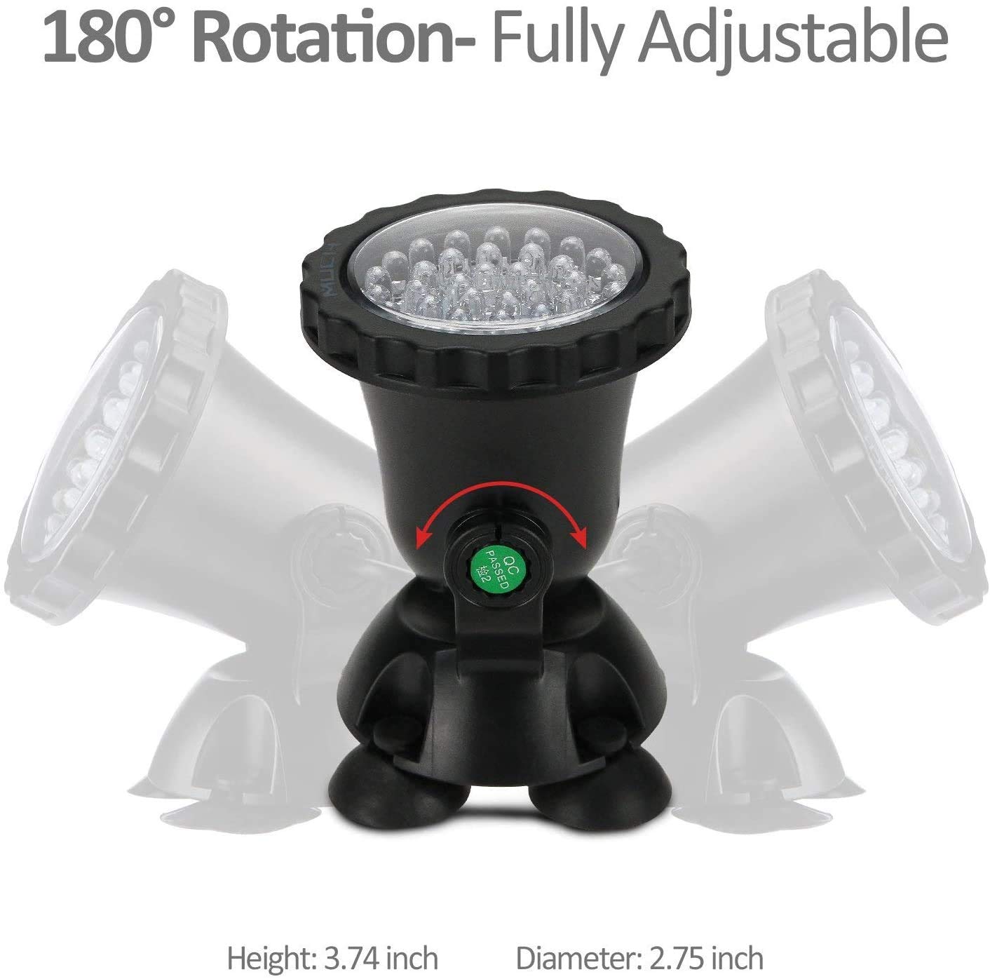 36 LED Color Changing Submersible Pond Light with Remote & Timer - Underwater Fountain Spotlight for Garden, Pool & Landscape Lighting