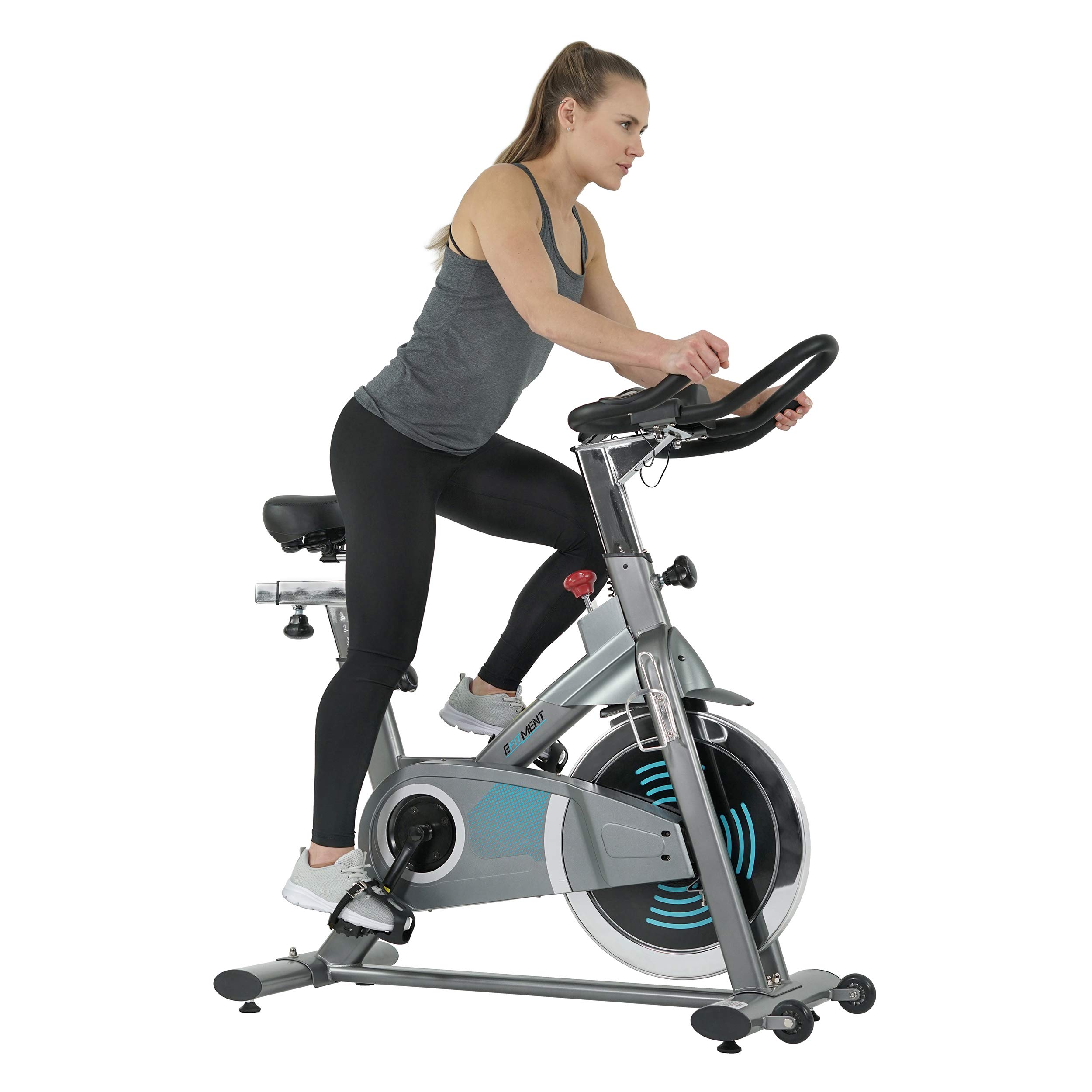 EFITMENT Magnetic Resistance Indoor Cycling Bike - Belt Drive Stationary Exercise Bike with Digital Monitor, Heart Rate Pulse Grips, iPad/Tablet Holder & Chrome Flywheel for Home Gym, Cardio Workout & Fitness Training