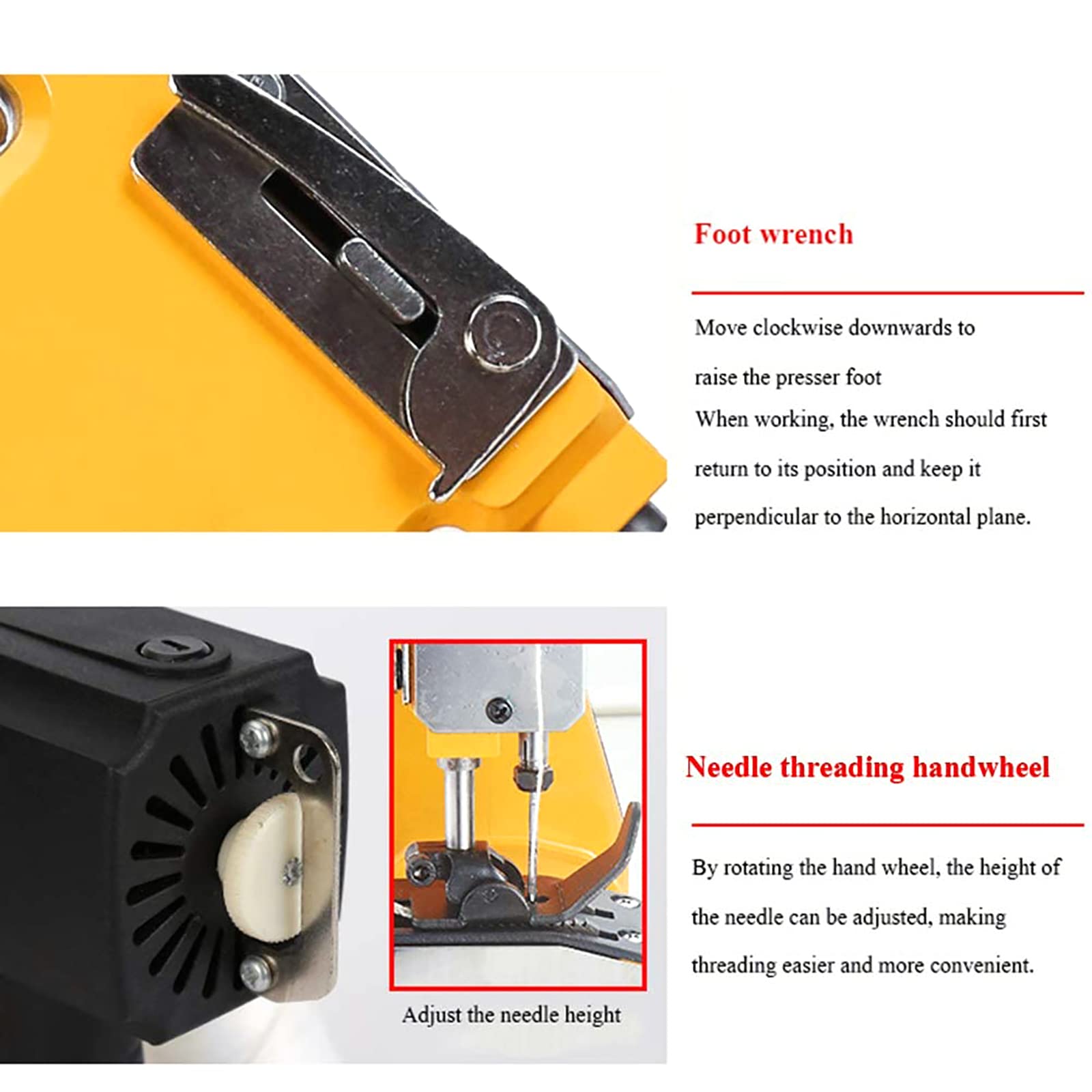 Amhuui Electric Bag Sealer Machine - Portable Bag Stitcher Sewing Tool for Packaging - Yellow Plastic Bag Closer (3.5kg) - Ideal for Home, Farm, and Commercial Use